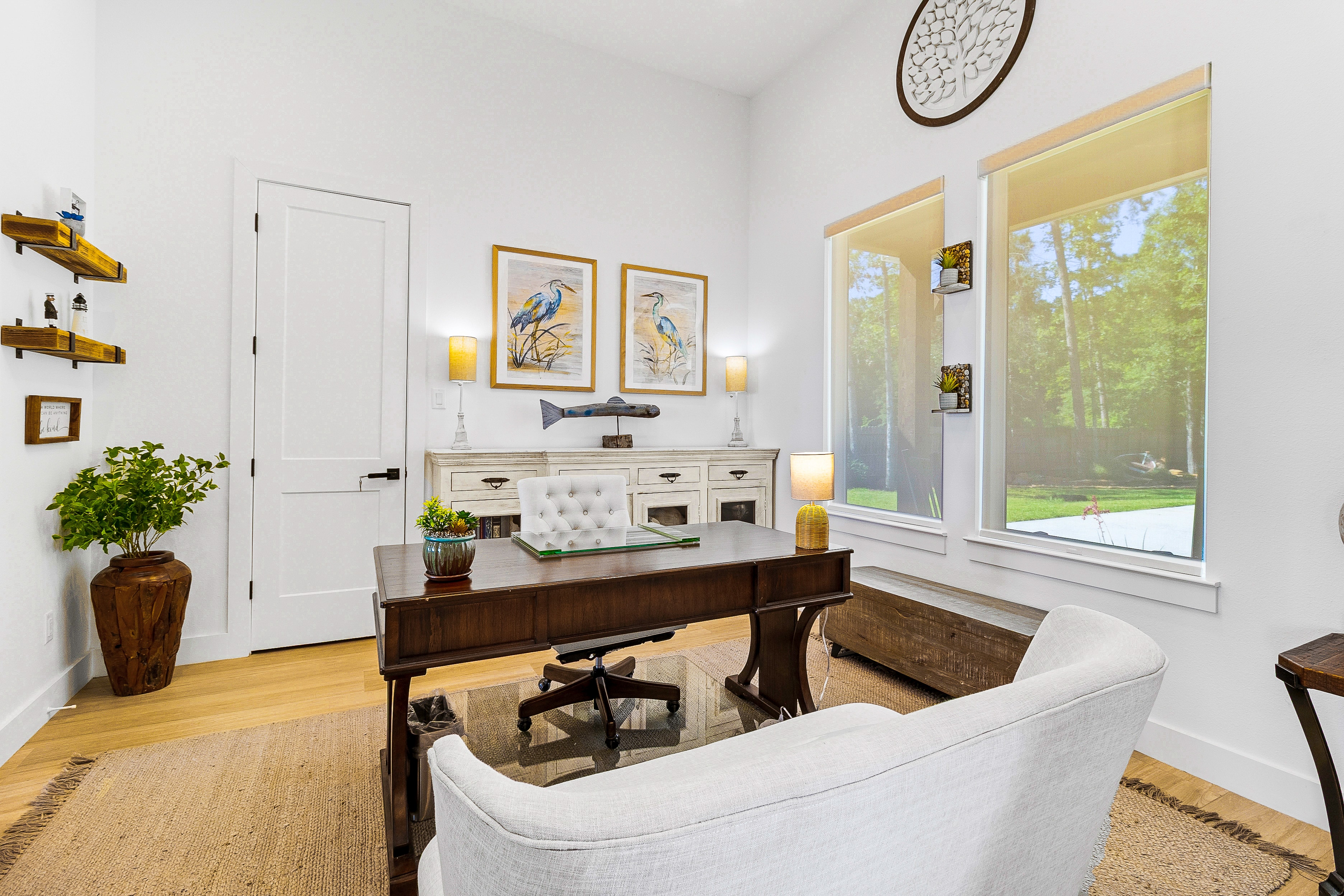 Home office with natural light