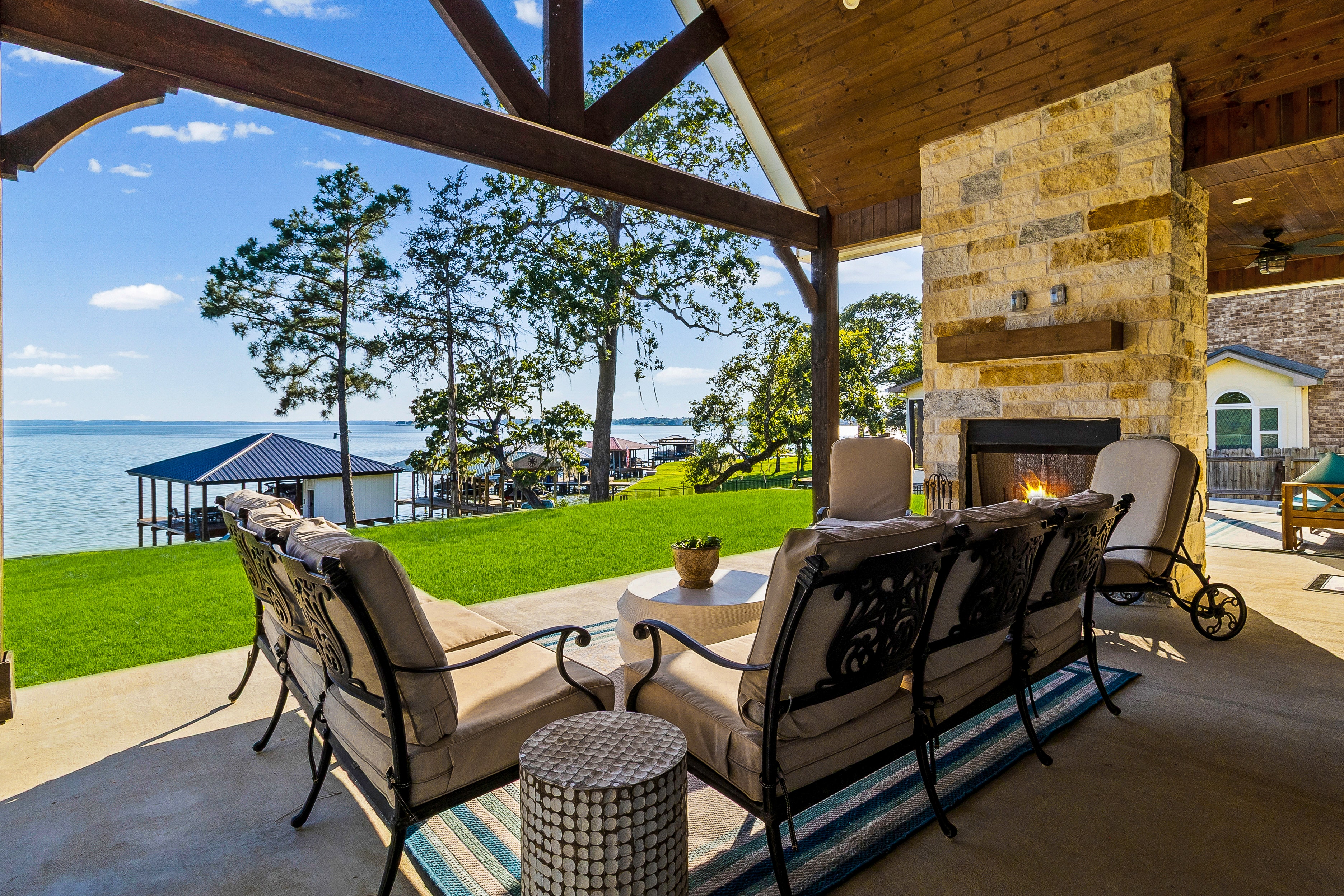 Waterfront boathouse with jet ski dock
