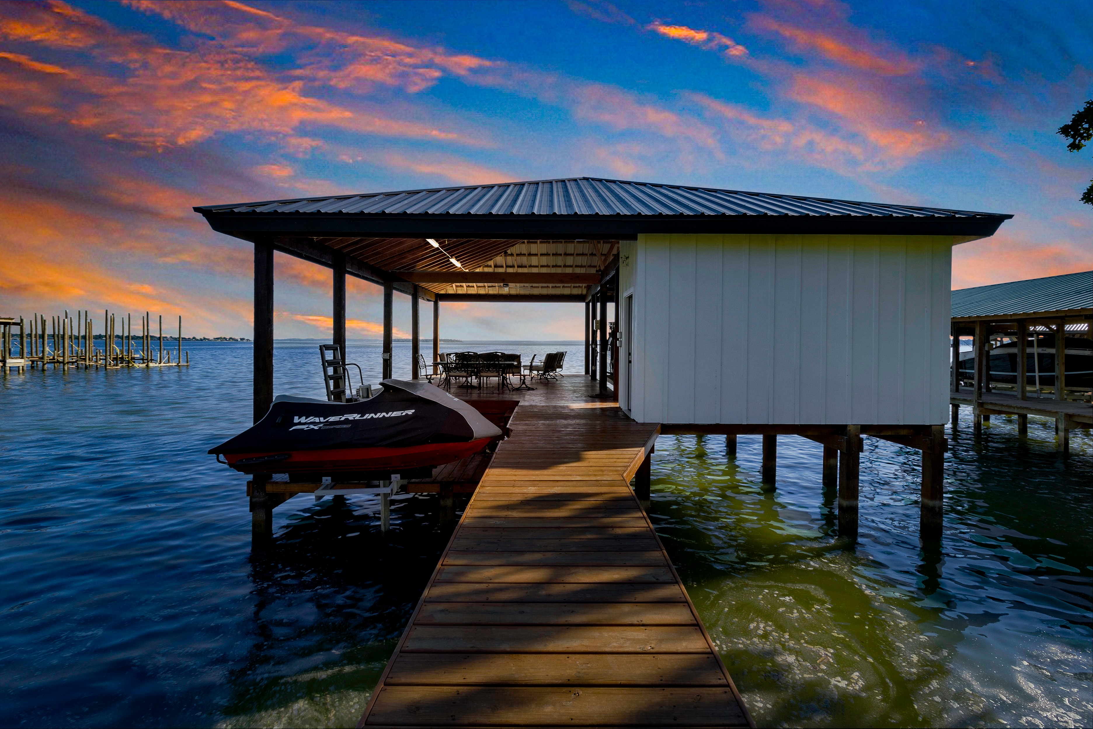 Boathouse and dock on Lake Livingston